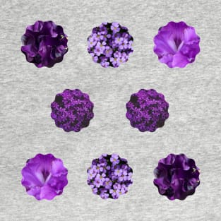 Mixed Purple Flowers Photo Sticker Pack T-Shirt